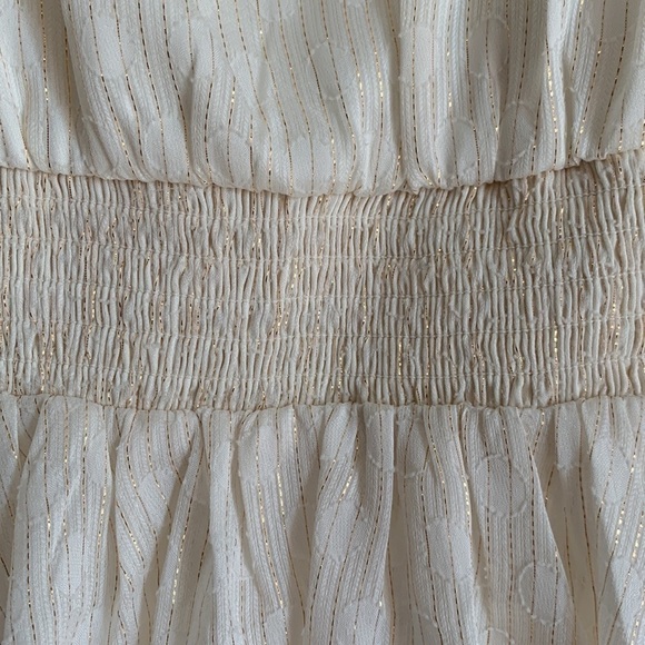 EXPRESS IVORY/ GOLD SLEEVELESS DRESS Size S - Picture 10 of 12